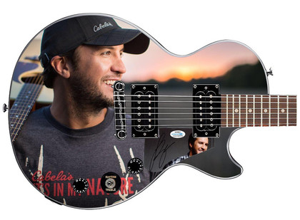 Luke Bryan Signed Epiphone 1/1 Custom Graphics Guitar ACOA