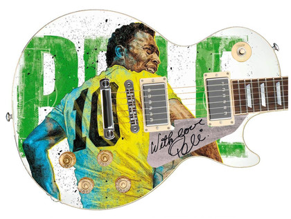 Pele Signed 1/1 Custom Graphics Guitar