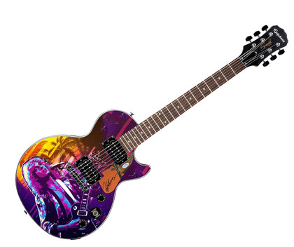 Peter Frampton Autographed Gibson Epiphone Les Paul Photo Graphics Guitar ACOA ACOA Version 1