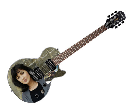 Polly Samson Signed Gibson Epiphone Les Paul Photo Graphics Guitar ACOA
