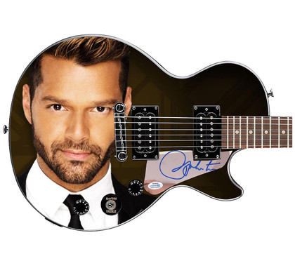Ricky Martin Signed Gibson Epiphone Les Paul Photo Graphics Guitar ACOA