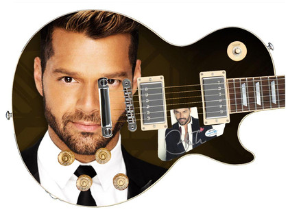 Ricky Martin Signed Autographed Custom Photo Graphics Guitar ACOA