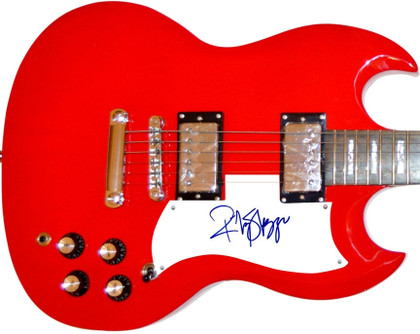 Ricky Skaggs Signed Autographed Red Guitar