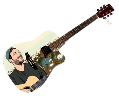 Robin Pecknold Signed Custom Graphics Photo Guitar ACOA