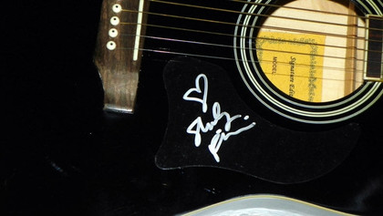 Shelly Fairchild Signed Autographed Black Acoustic Guitar