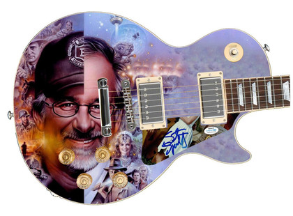 Steven Spielberg ET Jaws Back To Future Indian Jones Autographed Photo Guitar ACOA