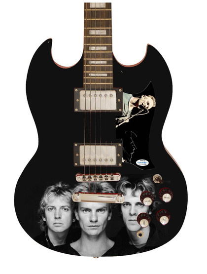 Sting Signed Autographed Photo Graphics Guitar ACOA ACOA Version 2
