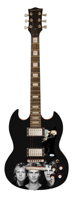 Sting Signed Autographed Photo Graphics Guitar ACOA ACOA Version 2
