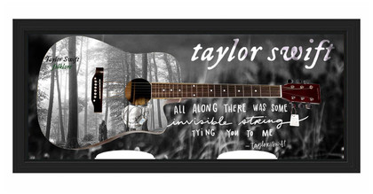 Taylor Swift Signed Graphics Guitar w Shadowbox Display Case ACOA