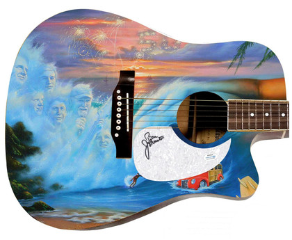 The Beach Boys Bruce Johnston Signed Autographed 1/1 Custom Graphics Photo Guitar