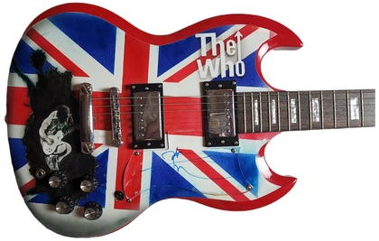 The Who Pete Townshend Autographed Hand Airbrushed Painting Guitar UACC AFTAL