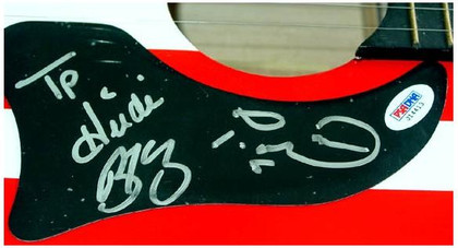 Trick Pony Signed Autographed Acoustic Flag Guitar & Proof PSA