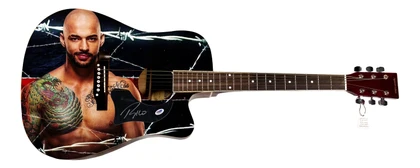 WWE Rico Constantino Signed 1/1 Custom Graphics Photo WWF Guitar PSA