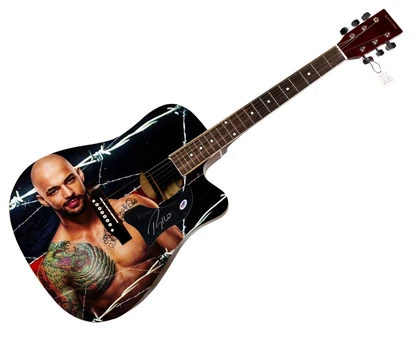 WWE Rico Constantino Signed 1/1 Custom Graphics Photo WWF Guitar PSA
