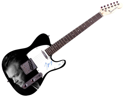 John Cougar Mellencamp Signed 1/1 Custom Graphics Guitar ACOA Version 1