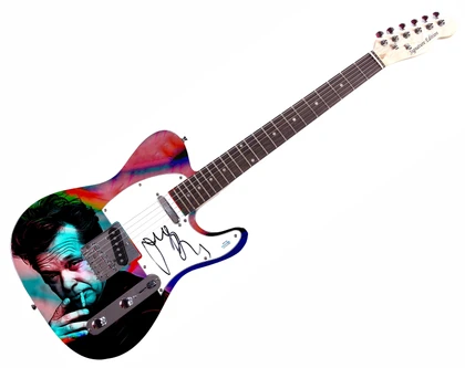 John Cougar Mellencamp Signed Custom 1/1 Graphics Photo Guitar ACOA