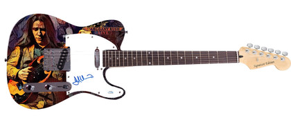 Mahogany Rush Frank Morino Signed Graphics Guitar ACOA
