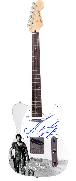 Mel Gibson Signed Mad Max Custom Graphics Photo Guitar ACOA