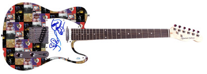 The Dave Matthews Band Stefan Lessard Signed Graphics Guitar w Sketch ACOA