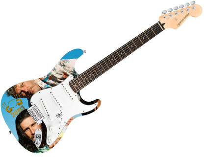 3OH!3 Nathaniel Motte Signed 1/1 Custom Graphics Photo Guitar Version 1