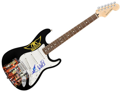 Aerosmith Signed Dream On Photo Graphics Guitar