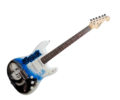 Aerosmith Brad Whitford Autographed Fender Hand Airbrushed Painting Guitar AFTAL