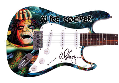 Alice Cooper Signed Autographed Graphics Photo Guitar ACOA