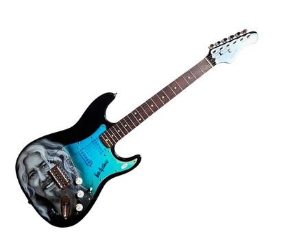 Arlo Guthrie Signed Autographed Hand Airbrushed Painting Guitar UACC AFTAL ACOA