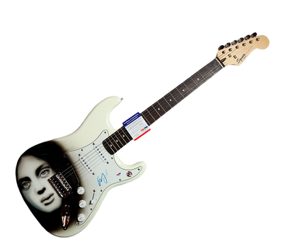 Billy Joel Autographed Fender Piano Man LP Airbrushed Painting Guitar UACC AFTAL PSA
