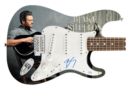 Blake Shelton Signed Autographed Photo Graphics Guitar ACOA Version 1