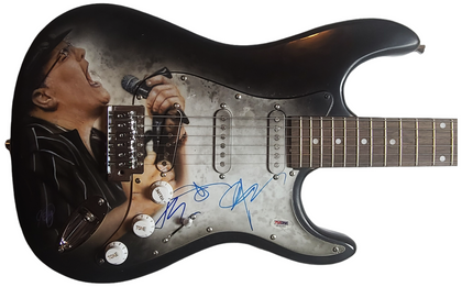 Blues Traveler John Popper Plus Autographed Hand Airbrushed Guitar UACC AFTAL RACC