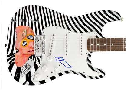 Cage The Elephant Matt Shultz Autographed Custom Photo Graphics 1/1 Guitar