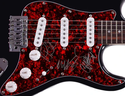 Coldplay Signed Autographed Pearl Guard Guitar