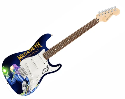Megadeth Dave Ellefson Signed Rust In Piece 1/1 Album Graphics Guitar
