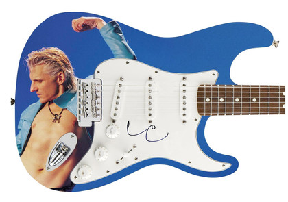 Poison CC Deville Signed Autographed Photo Graphics Guitar