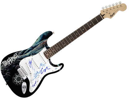 Slipknot Signed Autographed 1/1 Fender Graphics Guitar Exact Video Proof ACOA