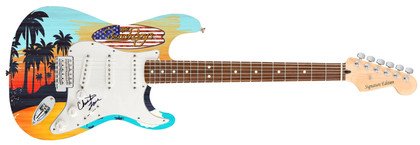 The Beach Boys Christian Love Signed Custom Graphics Photo Guitar Version 2