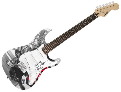 The Clash Paul Simonon Signed Fender 1/1 Custom Graphics Photo Guitar ACOA Version 2