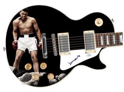 Muhammad Ali Signed Custom Graphics 1/1 Photo Guitar ACOA Version 1