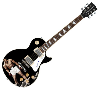 Muhammad Ali Signed Custom Graphics 1/1 Photo Guitar ACOA Version 1