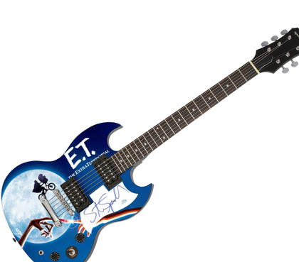 Steven Spielberg Signed Custom Graphics E.T. Poster Photo Guitar