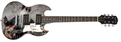 Lee Leland Sklar Signed Custom 1/1 Graphics Guitar