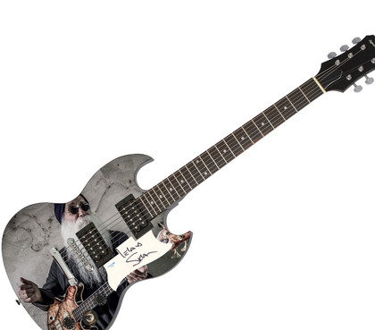 Lee Leland Sklar Signed Custom 1/1 Graphics Guitar