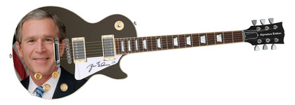 President George W. Bush Signed Custom Graphics Guitar ACOA Version 2