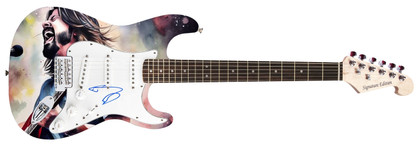 Dave Grohl Signed Custom Graphics Guitar - COA - Rock Memorabilia