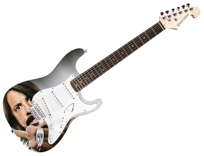 Dave Grohl Signed Signature Guitar - COA - Artistic Middle Finger Tribute