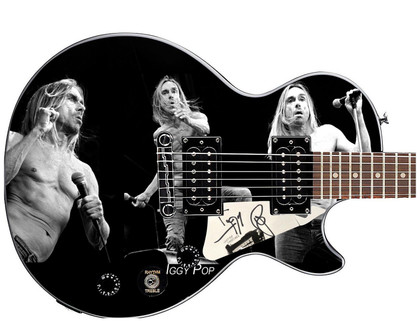 Iggy Pop Signed "Live & Wild" Custom Gibson Epiphone Graphics Guitar