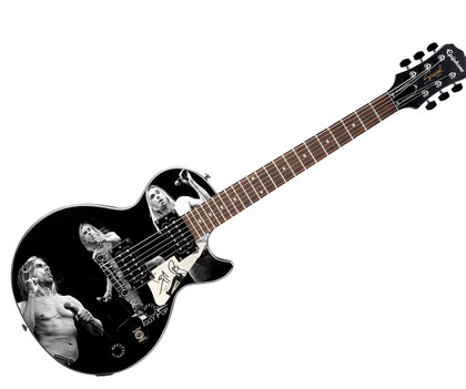 Iggy Pop Signed "Live & Wild" Custom Gibson Epiphone Graphics Guitar