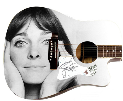 Judy Collins Signed " Melodies in Black and White" Custom Graphics Guitar