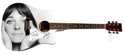 Judy Collins Signed " Melodies in Black and White" Custom Graphics Guitar